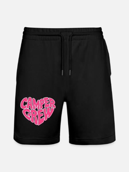 Camper Crew Herz Pink Bubbel - Stanley/Stella Unisex Bio Joggingshorts Trainer  - Schwarz