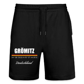 Grömitz - Stanley/Stella Unisex Bio Joggingshorts Trainer  - Schwarz - Vorne - Nik (191cm) & Marisol (170cm)