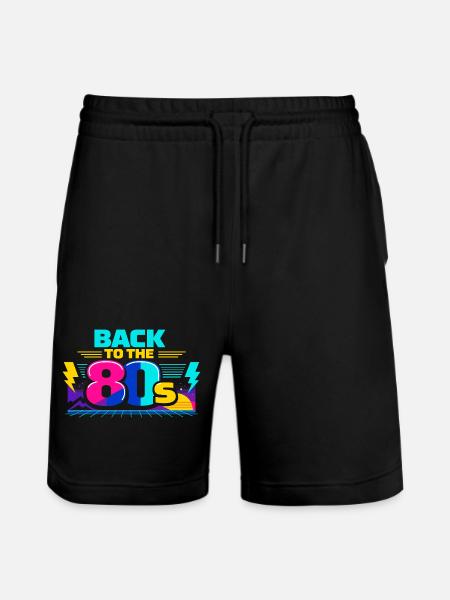 Back to the 80s Neon - Stanley/Stella Trainer Unisex Organic Jogging Shorts - black