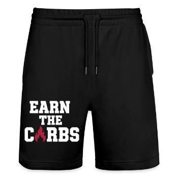 Schnittsaison Bei Reduziertem Kaloriendefizit - Stanley/Stella Unisex Bio Joggingshorts Trainer  - Schwarz - Vorne - Nik (191cm) & Marisol (170cm)