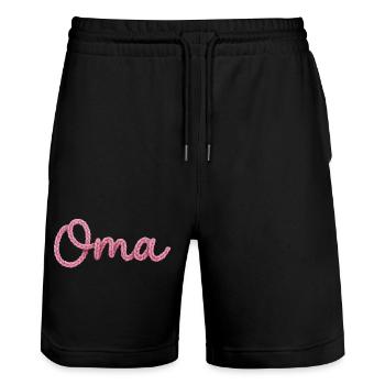 granny - Stanley/Stella Trainer Unisex Organic Jogging Shorts - black - Front - Nik (191cm) & Marisol (170cm)