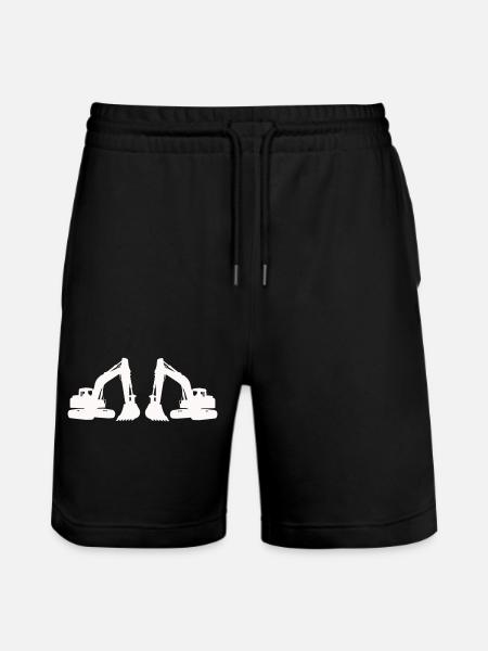 Double Excavator Silhouette - Stanley/Stella Trainer Unisex Organic Jogging Shorts - black