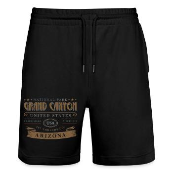 Nationalpark Grand Canyon, USA, Arizona - Stanley/Stella Unisex Bio Joggingshorts Trainer  - Schwarz - Vorne - Nik (191cm) & Marisol (170cm)