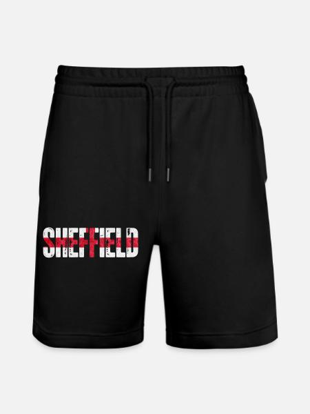 Sheffield, England - Stanley/Stella Trainer Unisex Organic Jogging Shorts - black