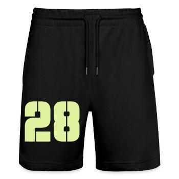 28 - Stanley/Stella Unisex Bio Joggingshorts Trainer  - Schwarz - Vorne - Nik (191cm) & Marisol (170cm)