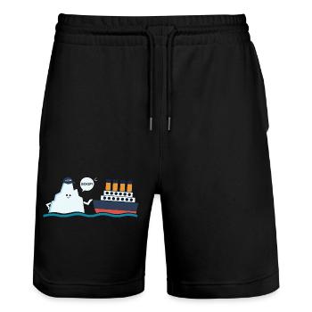 Titanic Funny Titanic und Ic-eberg Boop-Parodie - Stanley/Stella Unisex Bio Joggingshorts Trainer  - Schwarz - Vorne - Nik (191cm) & Marisol (170cm)