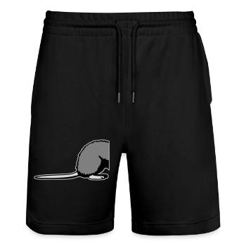 Ratte Rückseite Halb Lustig Schwanz Nagetier Tier - Stanley/Stella Unisex Bio Joggingshorts Trainer  - Schwarz - Vorne - Nik (191cm) & Marisol (170cm)