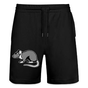 Cool Rat Sunglasses Side Funny Rodent - Stanley/Stella Trainer Unisex Organic Jogging Shorts - black - Front - Nik (191cm) & Marisol (170cm)