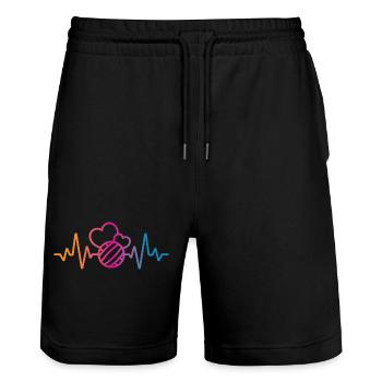Battement de cœur au volley-ball - Short de jogging bio TRAINER Stanley/Stella unisexe - noir - Devant - Nik (191cm) & Marisol (170cm)