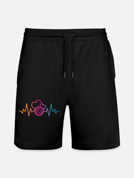 Volleyball heartbeat - Stanley/Stella Trainer Unisex Organic Jogging Shorts - black