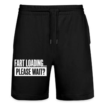 Fart Loading Please Wait Fart Funny - Stanley/Stella Trainer Unisex Organic Jogging Shorts - black - Front - Nik (191cm) & Marisol (170cm)