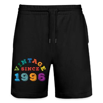 Millésime 1996 - Short de jogging bio TRAINER Stanley/Stella unisexe - noir - Devant - Nik (191cm) & Marisol (170cm)