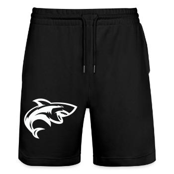 Stilisierter Hai-Kopf - Stanley/Stella Unisex Bio Joggingshorts Trainer  - Schwarz - Vorne - Nik (191cm) & Marisol (170cm)