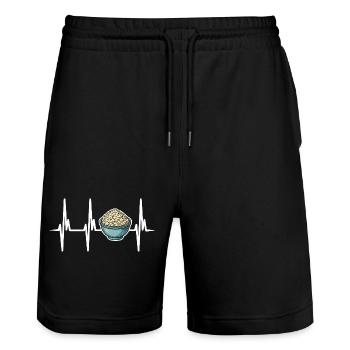 I love ricotta cheese - Stanley/Stella Trainer Unisex Organic Jogging Shorts - black - Front - Nik (191cm) & Marisol (170cm)