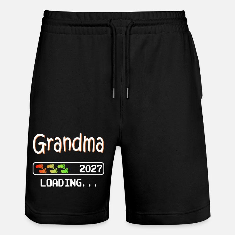 Werdende Oma 2027 loading zukünftige Großmutter - Stanley/Stella Unisex Bio Joggingshorts Trainer  - Schwarz
