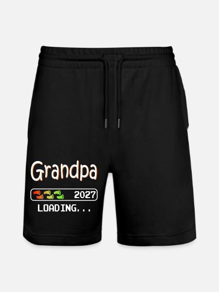 Grandpa-to-be 2027 loading future grandfather - Stanley/Stella Trainer Unisex Organic Jogging Shorts - black