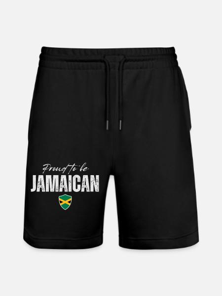 Proud Jamaican, Made in Jamaica - Stanley/Stella Trainer Unisex Organic Jogging Shorts - black