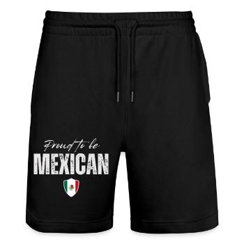 Stolz, Mexikaner zu sein, hergestellt in Mexiko - Stanley/Stella Unisex Bio Joggingshorts Trainer  - Schwarz - Vorne - Nik (191cm) & Marisol (170cm)