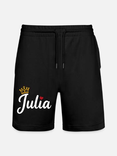 Juliet Name Crown Heart Calligraphy Personalized - Stanley/Stella Trainer Unisex Organic Jogging Shorts - black