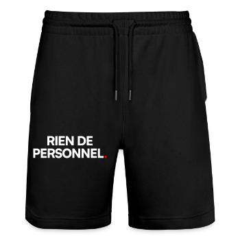 Rien de personnel - Short de jogging bio TRAINER Stanley/Stella unisexe - noir - Devant - Nik (191cm) & Marisol (170cm)