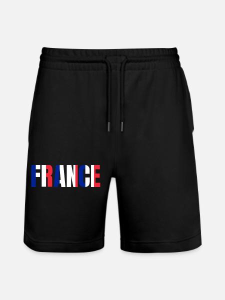 Drapeau France - Short de jogging bio TRAINER Stanley/Stella unisexe - noir