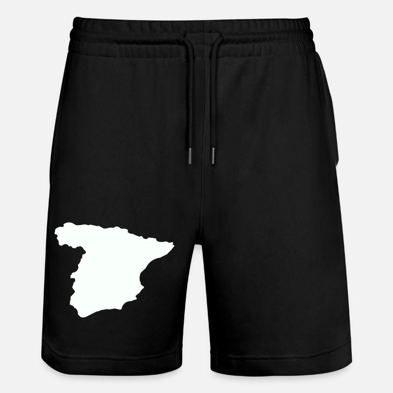 Spanienkarten Silhouettedesign - Stanley/Stella Unisex Bio Joggingshorts Trainer  - Schwarz