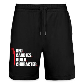 Les bougies rouges forgent le caractère Trader boursier - Short de jogging bio TRAINER Stanley/Stella unisexe - noir - Devant - Nik (191cm) & Marisol (170cm)