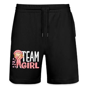 Team Girls Dabbing Pajamas Reveal - Stanley/Stella Trainer Unisex Organic Jogging Shorts - black - Front - Nik (191cm) & Marisol (170cm)