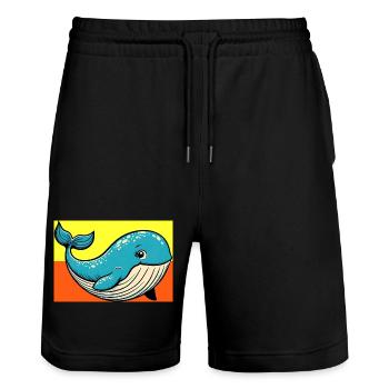 Wal - Stanley/Stella Unisex Bio Joggingshorts Trainer  - Schwarz - Vorne - Nik (191cm) & Marisol (170cm)
