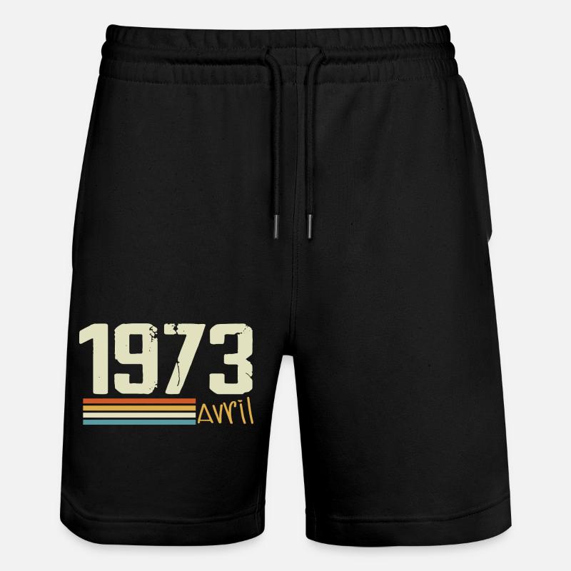 Geboren im April 1973 - Stanley/Stella Unisex Bio Joggingshorts Trainer - Schwarz