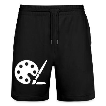 Painting, Color Palette, Brush, Art Icon - Stanley/Stella Trainer Unisex Organic Jogging Shorts - black - Front - Nik (191cm) & Marisol (170cm)