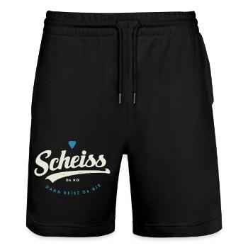 Scheiss da nix - Short de jogging bio TRAINER Stanley/Stella unisexe - noir - Devant - Nik (191cm) & Marisol (170cm)