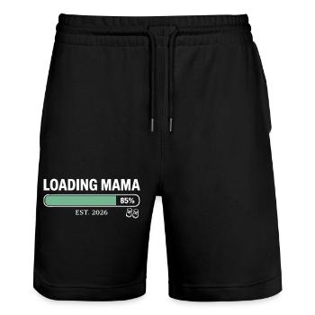Loading Mama 2026 Schwangerschaft - Stanley/Stella Unisex Bio Joggingshorts Trainer  - Schwarz - Vorne - Nik (191cm) & Marisol (170cm)