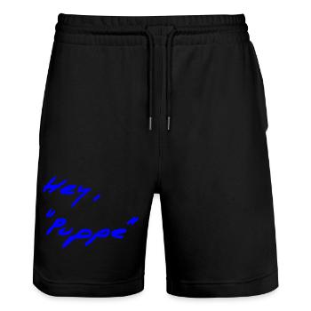 Greeting - different - Stanley/Stella Trainer Unisex Organic Jogging Shorts - black - Front - Nik (191cm) & Marisol (170cm)