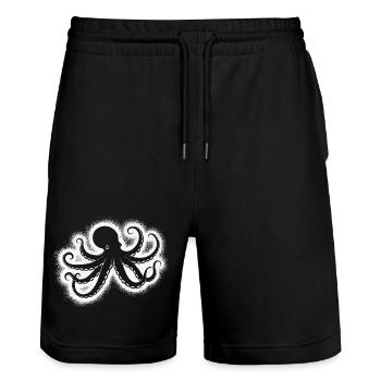 Poulpe masculine pour enfants Poulpe - Short de jogging bio TRAINER Stanley/Stella unisexe - noir - Devant - Nik (191cm) & Marisol (170cm)