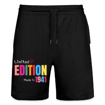 Limited edition Made in 1941 - Short de jogging bio TRAINER Stanley/Stella unisexe - noir - Devant - Nik (191cm) & Marisol (170cm)