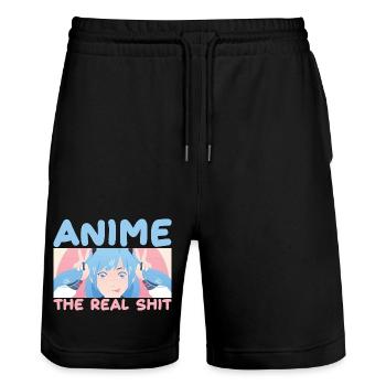 Anime : Le vrai graphique de Kawaii Girl - Short de jogging bio TRAINER Stanley/Stella unisexe - noir - Devant - Nik (191cm) & Marisol (170cm)