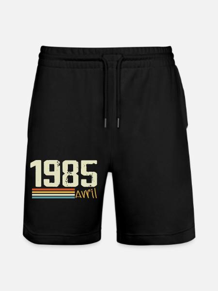 Né en avril 1985 - Short de jogging bio TRAINER Stanley/Stella unisexe - noir