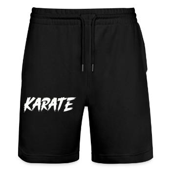 karaté - Short de jogging bio TRAINER Stanley/Stella unisexe - noir - Devant - Nik (191cm) & Marisol (170cm)