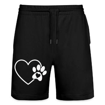 Amour de Heart Paw - Short de jogging bio TRAINER Stanley/Stella unisexe - noir - Devant - Nik (191cm) & Marisol (170cm)