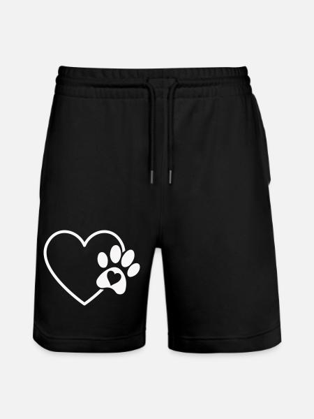 Herzpfote Liebe - Stanley/Stella Unisex Bio Joggingshorts Trainer - Schwarz