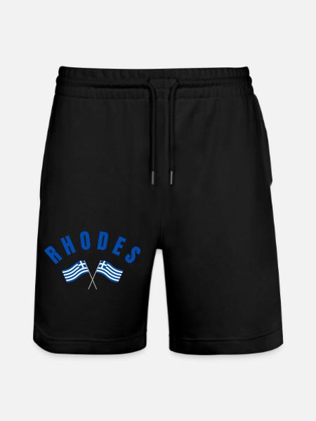 Drapeaux grecs de Rhodes croisés - Short de jogging bio TRAINER Stanley/Stella unisexe - noir