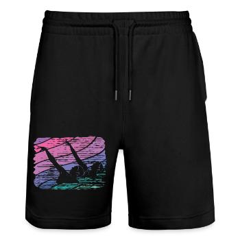 Artistic Swim Team Synchronschwimmen - Stanley/Stella Unisex Bio Joggingshorts Trainer  - Schwarz - Vorne - Nik (191cm) & Marisol (170cm)