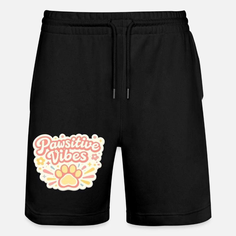 Pawsitive Vibes Paw Joy - Stanley/Stella Trainer Unisex Organic Jogging Shorts - black