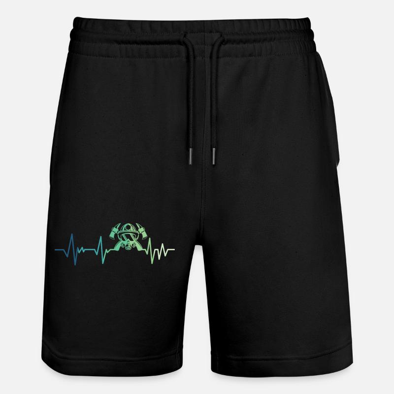 pompier battement de coeur sapeur-pompier - Short de jogging bio TRAINER Stanley/Stella unisexe - noir
