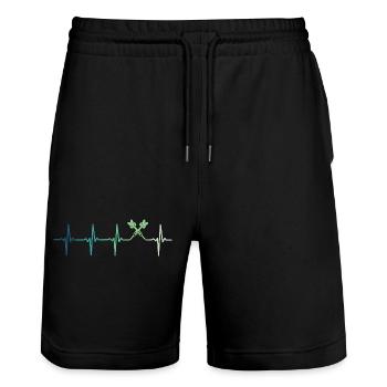 Darts Herzschlag Darts - Stanley/Stella Unisex Bio Joggingshorts Trainer  - Schwarz - Vorne - Nik (191cm) & Marisol (170cm)