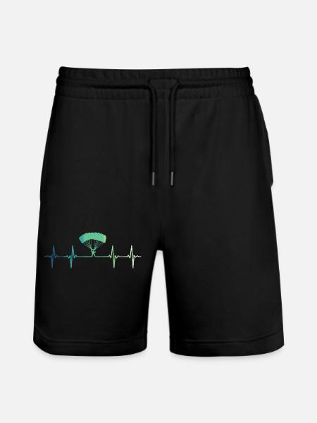 Paragliding-Herzschlag-Gleitschirm - Stanley/Stella Unisex Bio Joggingshorts Trainer - Schwarz