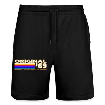 1969 - Stanley/Stella Trainer Unisex Organic Jogging Shorts - black - Front - Nik (191cm) & Marisol (170cm)