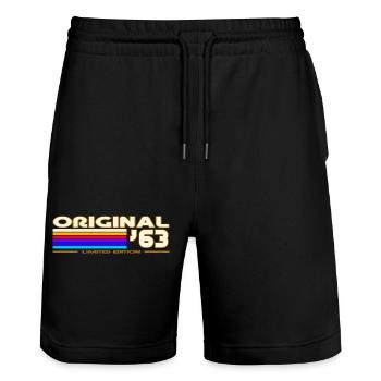 1963 - Stanley/Stella Unisex Bio Joggingshorts Trainer  - Schwarz - Vorne - Nik (191cm) & Marisol (170cm)