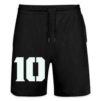 10- - Stanley/Stella Unisex Bio Joggingshorts Trainer  - Schwarz - Vorne - Nik (191cm) & Marisol (170cm)